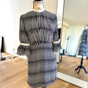 Navy and cream business dress